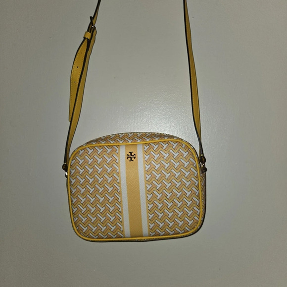 Tory Burch yellow T Zag bag EUC - Picture 1 of 12